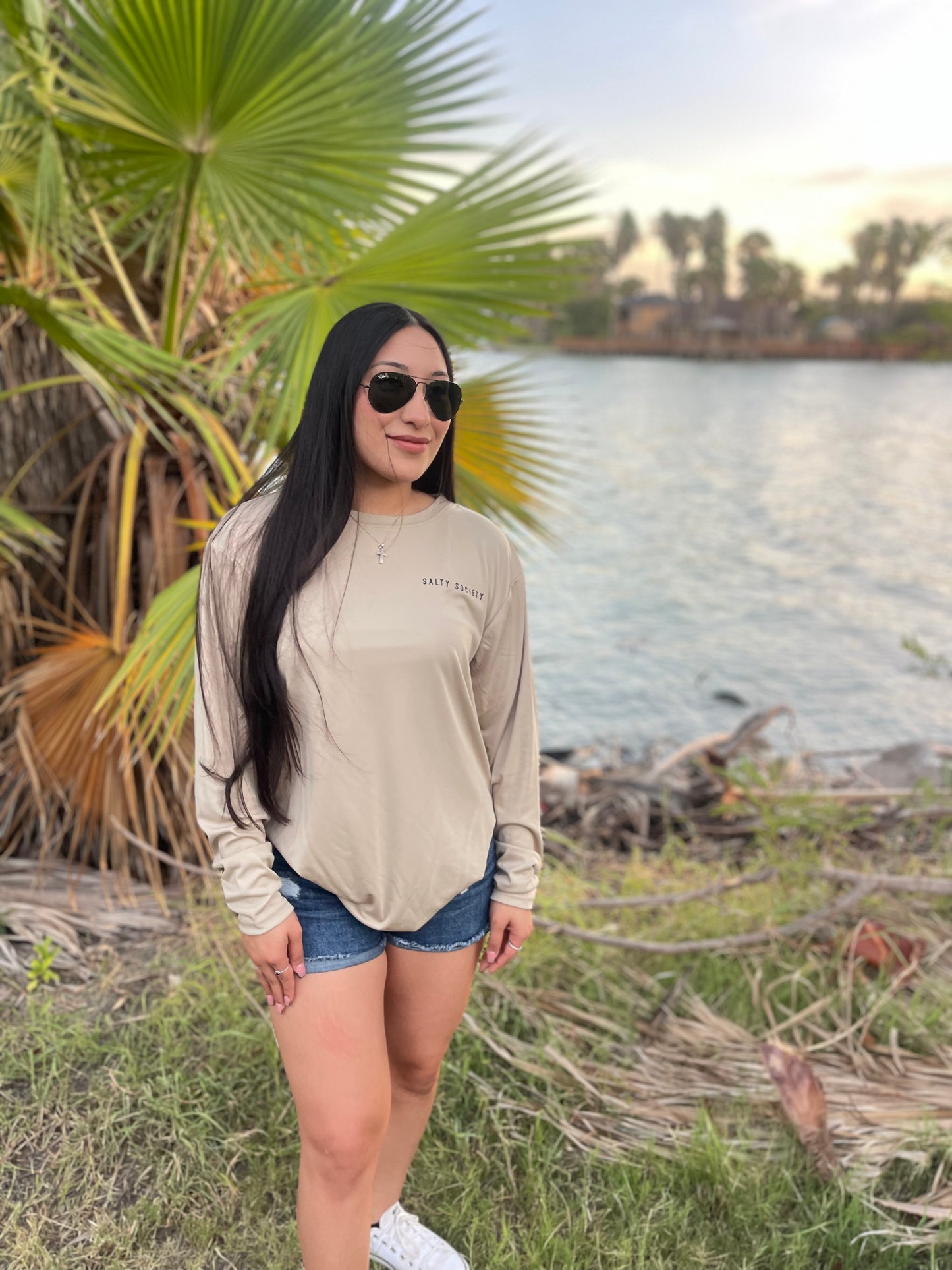 Desert Tan Long Sleeve Performance T-Shirt