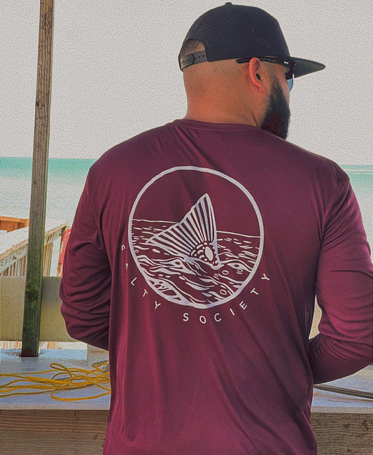 MAROON Long Sleeve Performance T-shirt